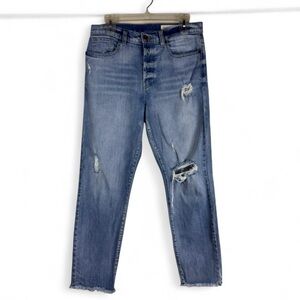 Pistola Straight High Rise Distressed Ankle Jeans Womens Size 28
